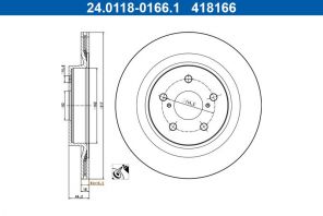 ATE 24.0118-0166.1 - Brzdový kotúč -
