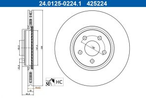 ATE 24.0125-0224.1 - Brzdový kotúč -