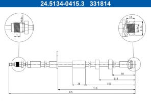 ATE 24.5134-0415.3 - Brzdová hadica -