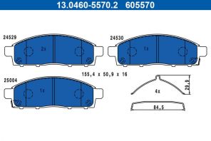 ATE 13.0460-5570.2 - Brzdové platničky -