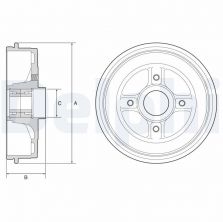 Delphi BFR624 - Brzdový bubon -