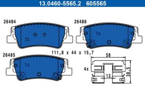 ATE 13.0460-5565.2 - Brzdové platničky -
