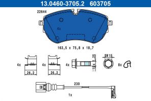 ATE 13.0460-3705.2 - Brzdové platničky -