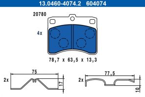 ATE 13.0460-4074.2 - Brzdové platničky -