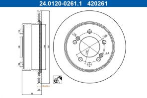 ATE 24.0120-0261.1 - Brzdový kotúč -