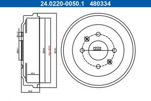 ATE 24.0220-0050.1 - Brzdový bubon -