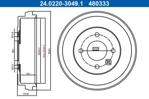 ATE 24.0220-3049.1 - Brzdový bubon -