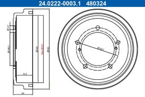 ATE 24.0222-0003.1 - Brzdový bubon -