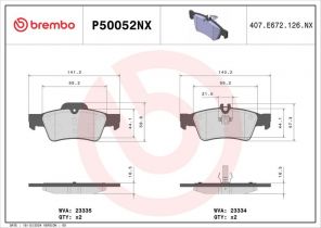 Brembo P50052NX - Brzdové platničky -