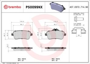 Brembo P50099NX - Brzdové platničky -