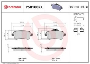 Brembo P50100NX - Brzdové platničky -
