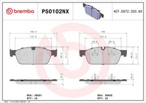 Brembo P50102NX - Brzdové platničky -