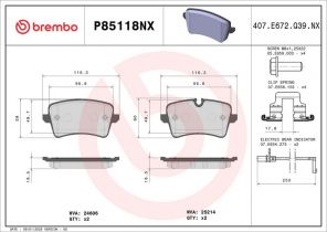 Brembo P85118NX - Brzdové platničky -