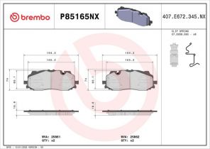Brembo P85165NX - Brzdové platničky -