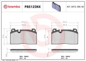 Brembo P85123NX - Brzdové platničky -