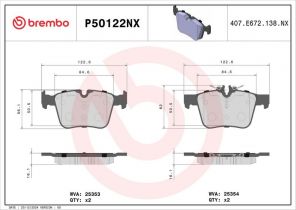Brembo P50122NX - Brzdové platničky -