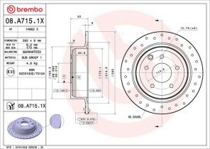 Brembo 08.A715.1X - Brzdový kotúč -
