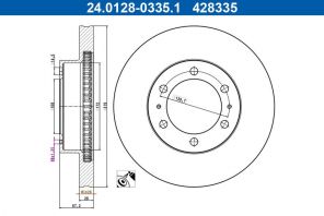 ATE 24.0128-0335.1 - Brzdový kotúč -