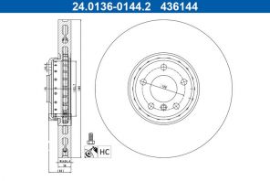 ATE 24.0136-0144.2 - Brzdový kotúč -