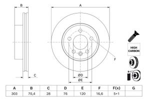 Bosch 0 986 479 J83 - Brzdový kotúč -