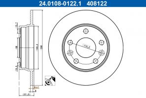 ATE 24.0108-0122.1 - Brzdový kotúč -