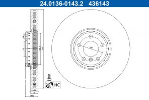 ATE 24.0136-0143.2 - Brzdový kotúč -