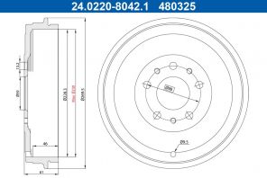 ATE 24.0222-8042.1 - Brzdový bubon -