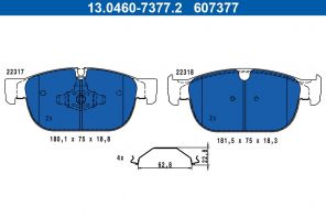 ATE 13.0460-7377.2 - Brzdové platničky -