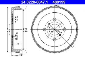 ATE 24.0220-0047.1 - Brzdový bubon -