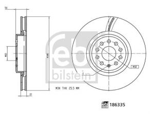 Febi 186335 - Brzdový kotúč -
