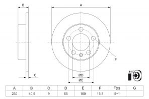 Bosch 0 986 479 K55 - Brzdový kotúč -