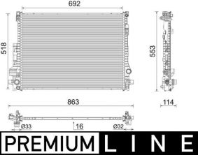 Mahle CR 2605 000P - Chladič vody -