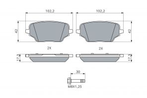 Bosch 0 986 460 286 - Brzdové platničky -