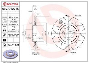 Brembo 09.7012.1S - Brzdový kotúč -
