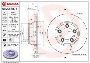 Brembo 09.C878.41 - Brzdový kotúč