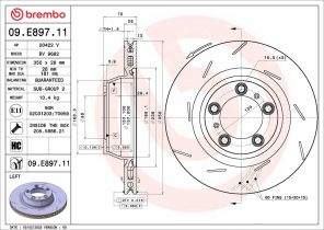 Brembo 09.E897.11 - Brzdový kotúč