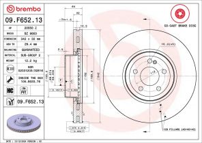 Brembo 09.F652.13 - Brzdový kotúč