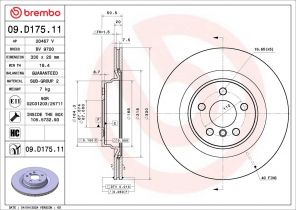 Brembo 09.D175.11 - Brzdový kotúč