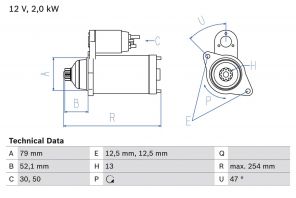 Bosch 0 986 025 070 - Štartér