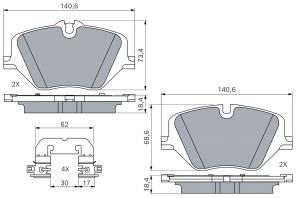 Bosch 0 986 460 279 - Brzdové platničky -