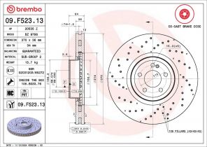 Brembo 09.F523.13 - Brzdový kotúč