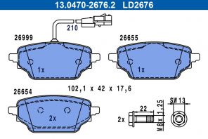 ATE 13.0470-2676.2 - Brzdové platničky -