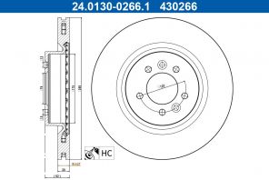 ATE 24.0130-0266.1 - Brzdový kotúč -