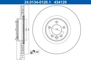 ATE 24.0134-0120.1 - Brzdový kotúč -