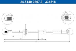 ATE 24.5140-0397.3 - Brzdová hadica -