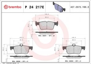 Brembo P 24 217E - Brzdové platničky -