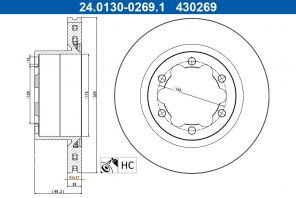 ATE 24.0130-0269.1 - Brzdový kotúč -