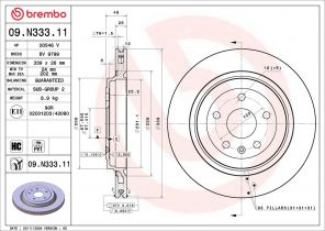 Brembo 09.N333.11 - Brzdový kotúč