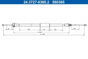 ATE 24.3727-0365.2 - Brzdové lano -