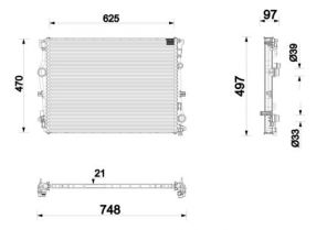 Mahle CR 2874 000P - Chladič vody -